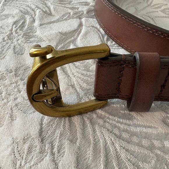 NO Holes Heavy Duty Automatic Buckle Belt Cognac Brown SzS Country Ranch Durable - Picture 3 of 10